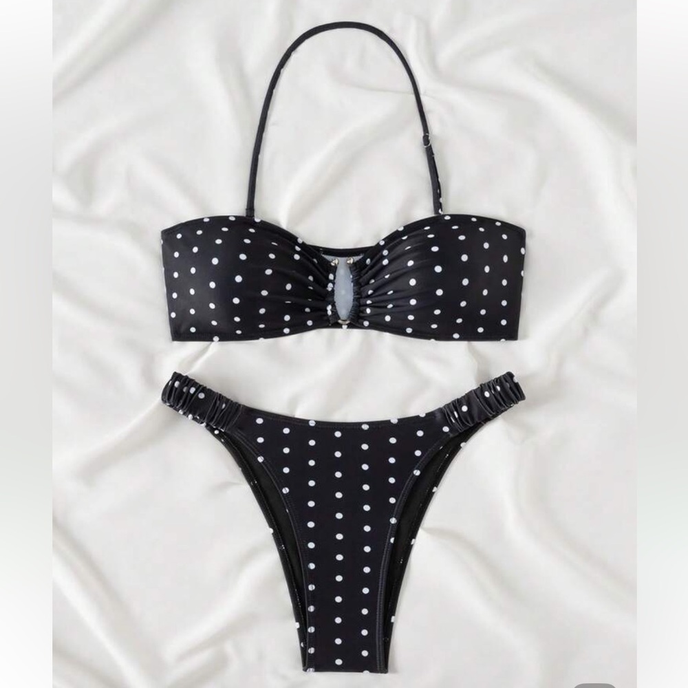 SHEIN Black and White Polka Dot Bikini